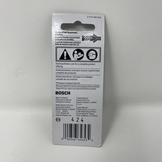 BOSCH ITDPH2102-2 pc. Driven 1 In. Impact Phillips® #2 Insert Bits