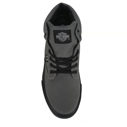 Harley Davidson Men's Wrenford Mid Top Sneakers (Grey Canvas) - Size 9.5 M