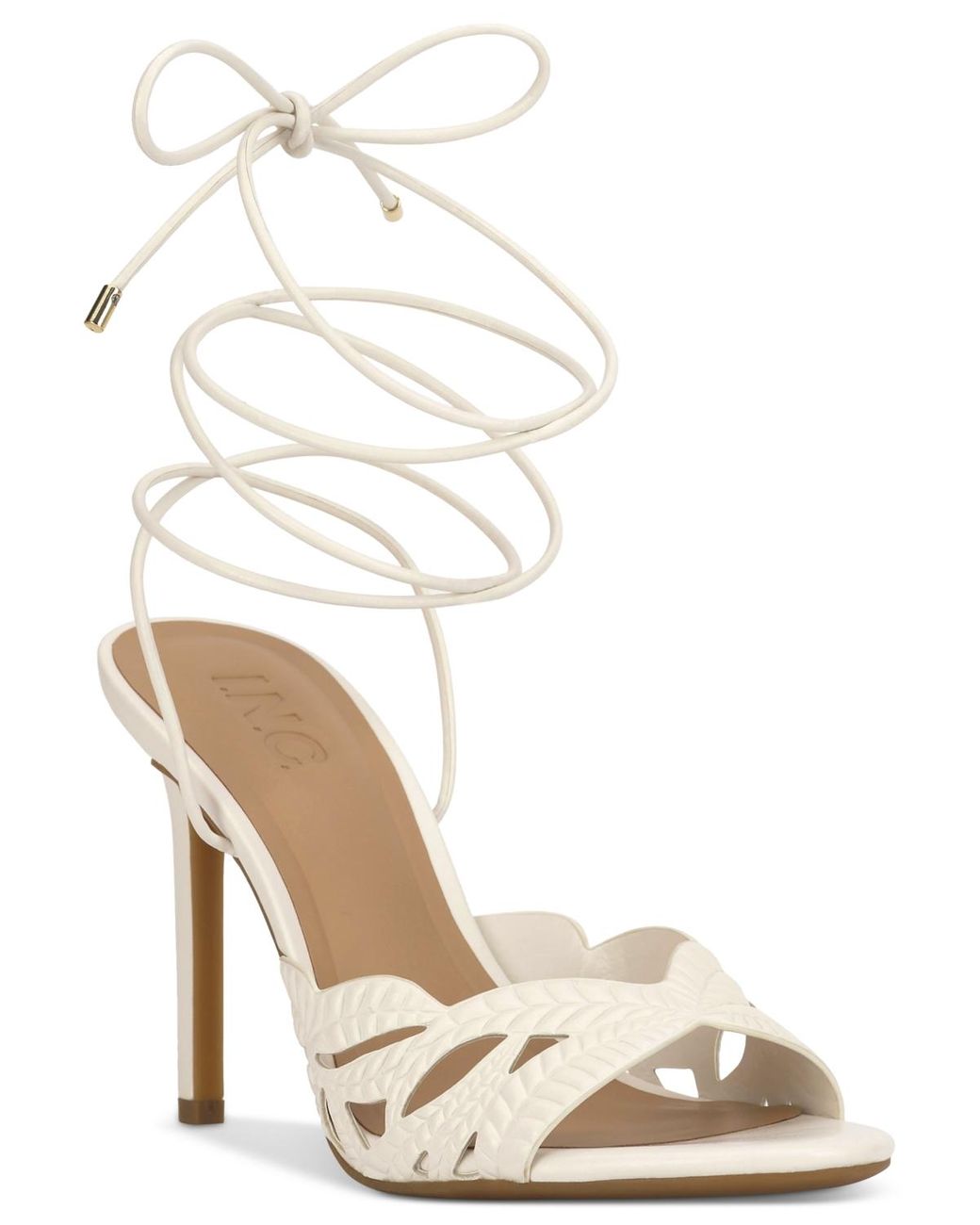 I.N.C. International Concepts Hassana strappy lace-up dress sandal in white