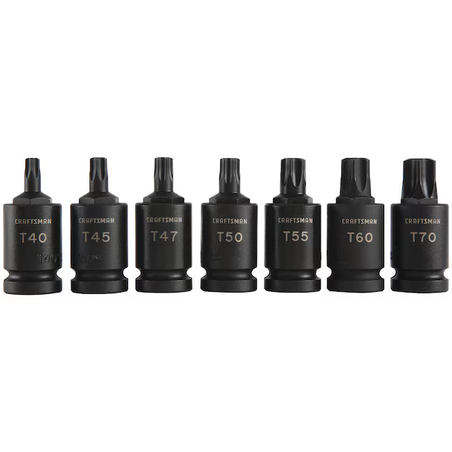 CRAFTSMAN 7 -Piece Metric and standard (SAE) 1/2-in Drive Set 6-point Impact Socket Set