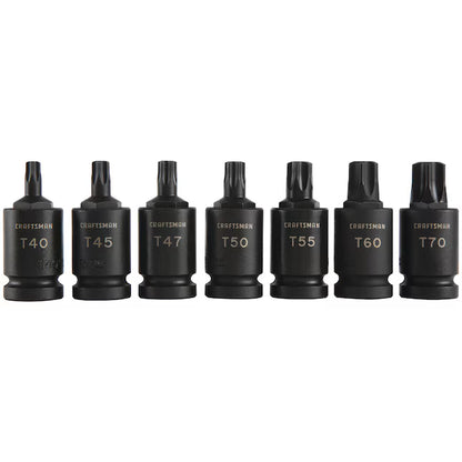 CRAFTSMAN 7 -Piece Metric and standard (SAE) 1/2-in Drive Set 6-point Impact Socket Set