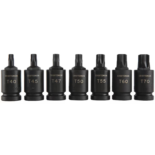 CRAFTSMAN 7 -Piece Metric and standard (SAE) 1/2-in Drive Set 6-point Impact Socket Set