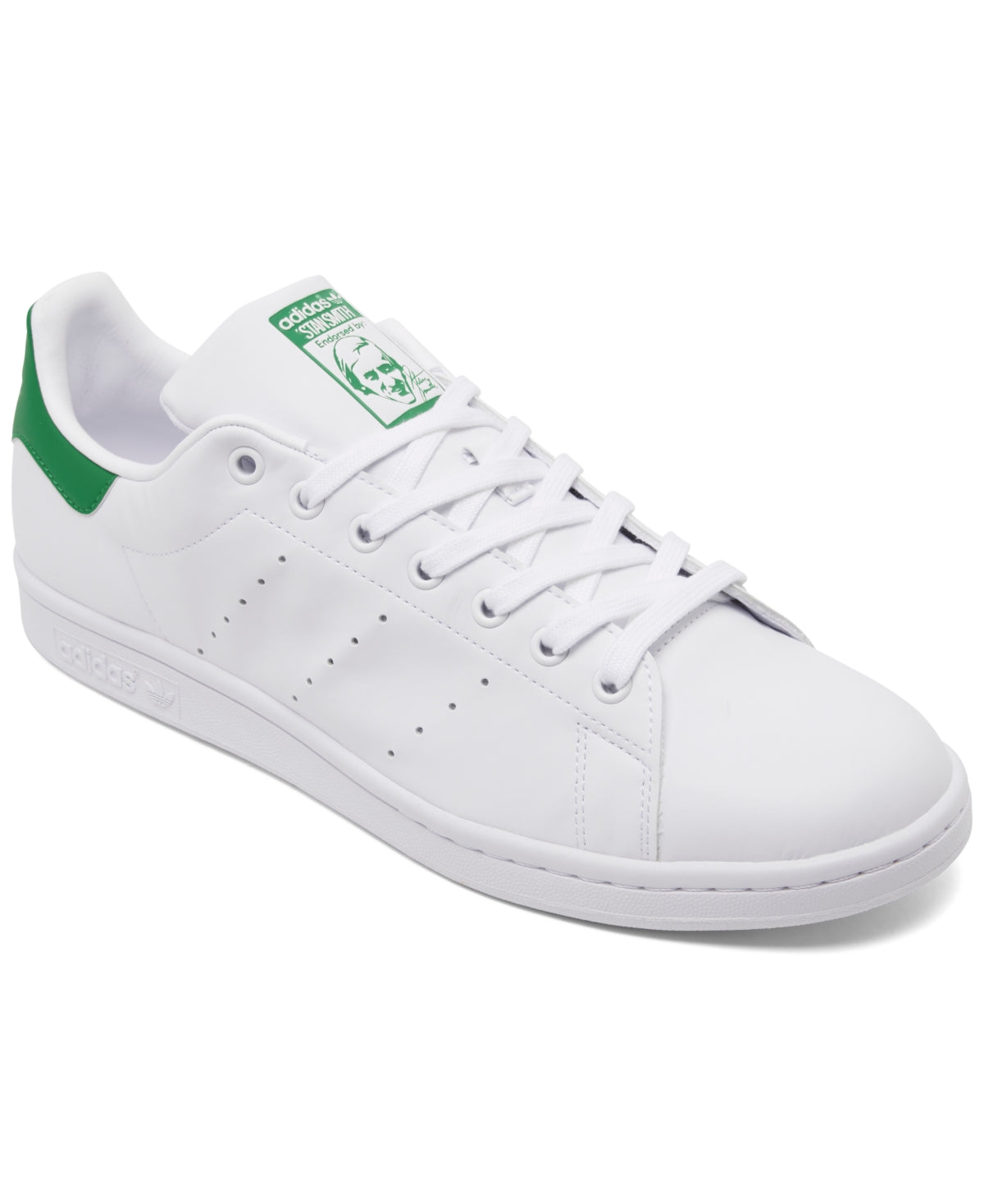 Adidas - Men's Stan Smith Low Top Sneaker in White/White/Green, Size 9.5