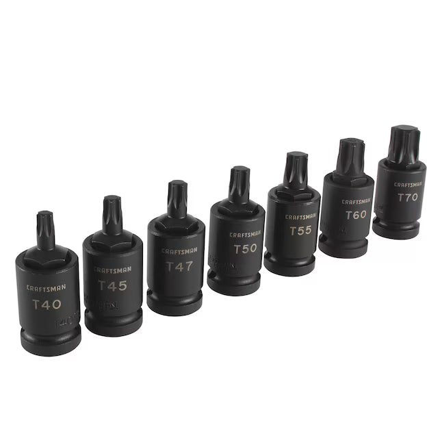 CRAFTSMAN 7 -Piece Metric and standard (SAE) 1/2-in Drive Set 6-point Impact Socket Set