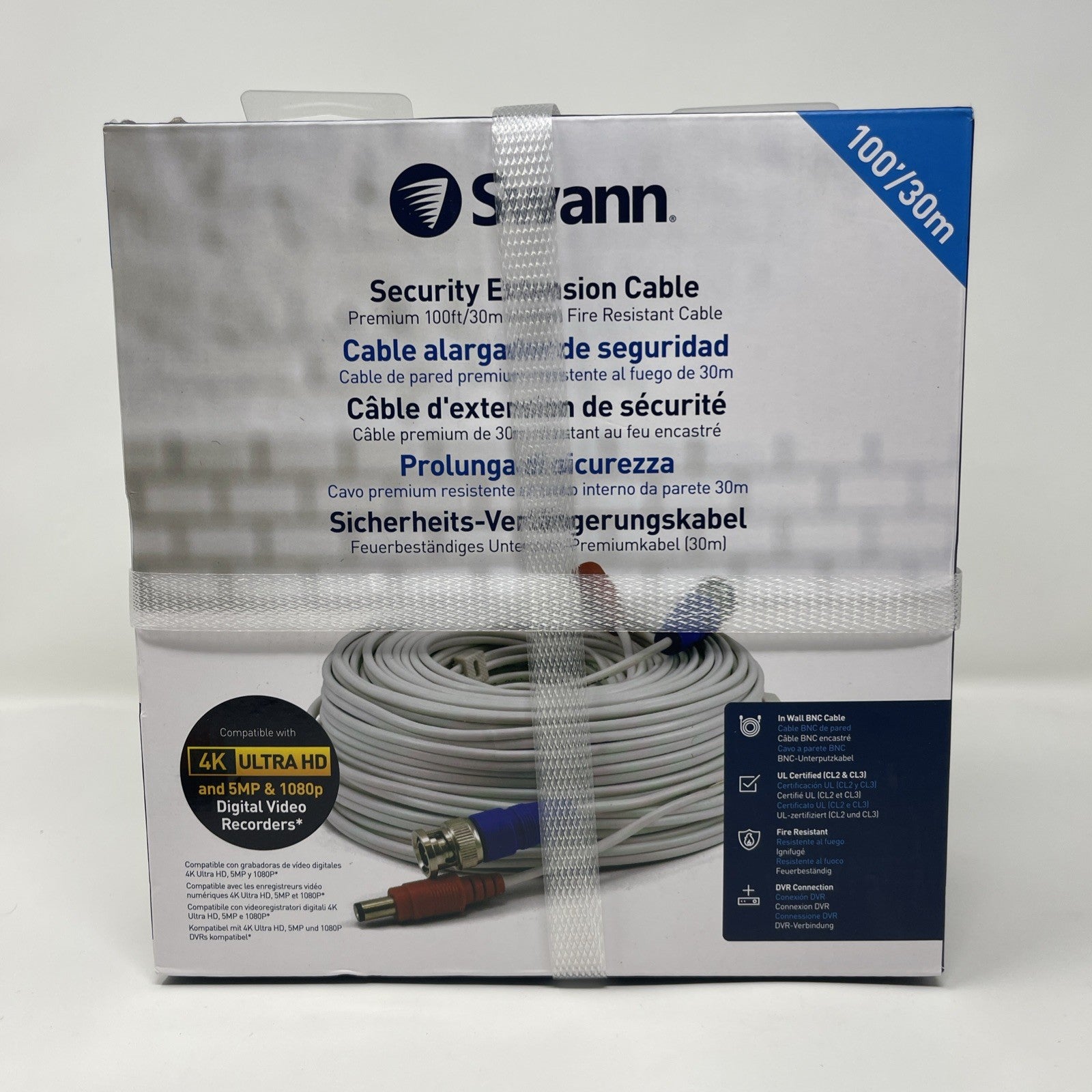 Swann BNC Coaxial Cable Extension UL Certified Fire Resistant 30m SWPRO-30ULCBL