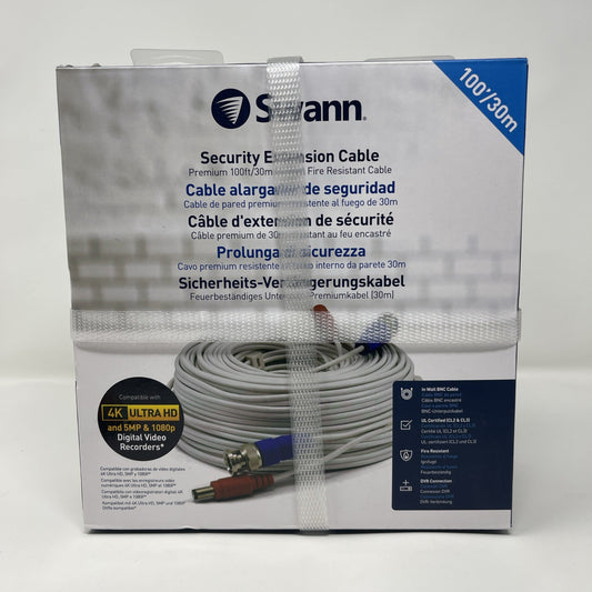 Swann BNC Coaxial Cable Extension UL Certified Fire Resistant 30m SWPRO-30ULCBL