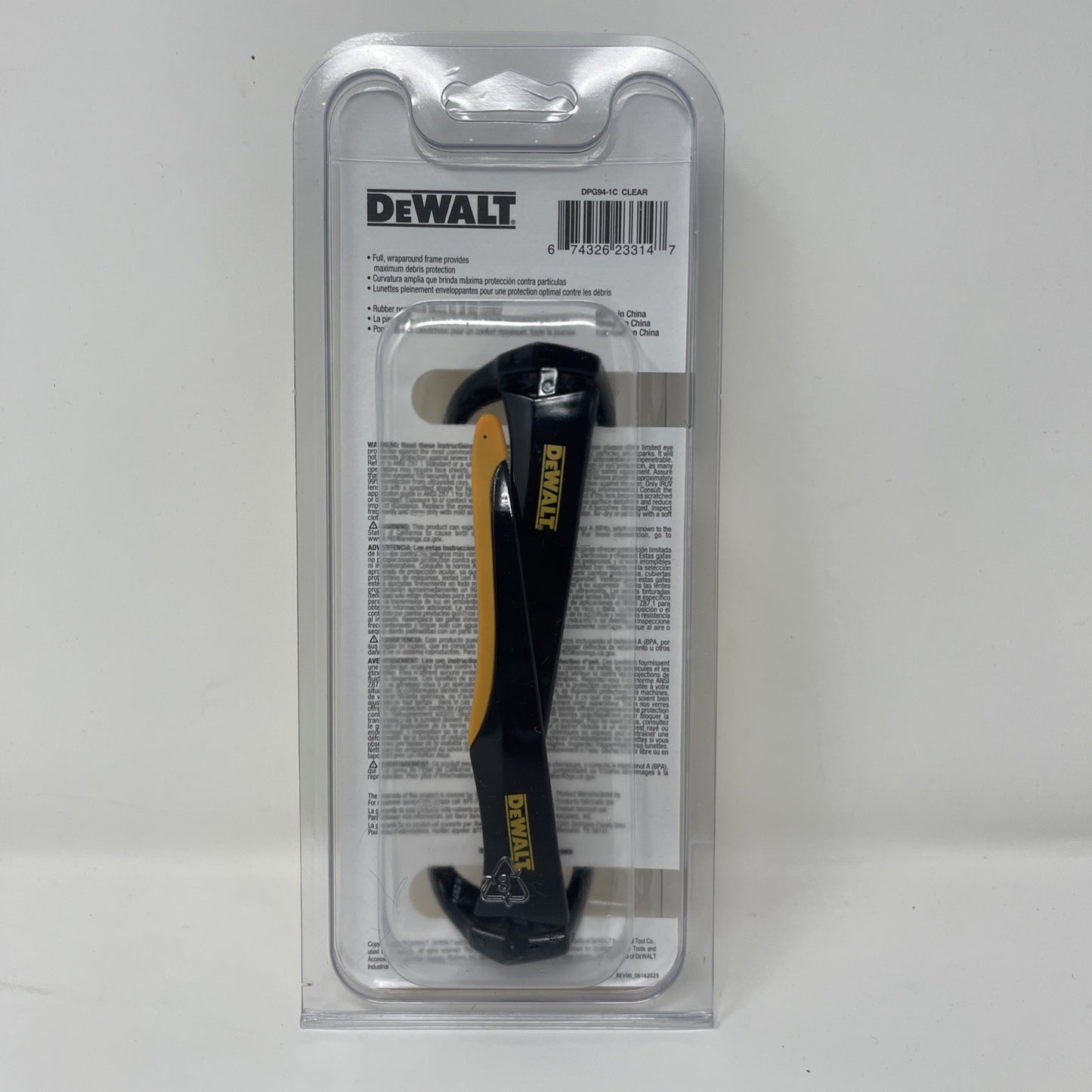 DeWalt Safety Glasses Dominator Clear Lens DPG94-1D