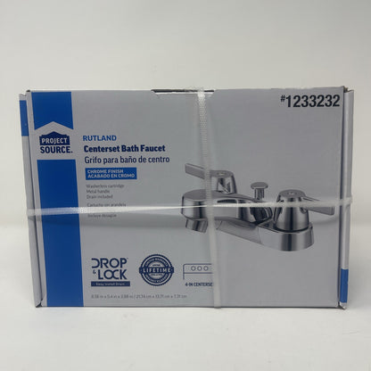 Project Source 1233232 2-Handle, 4" Centerset Bathroom Faucet, UPC 019934464840