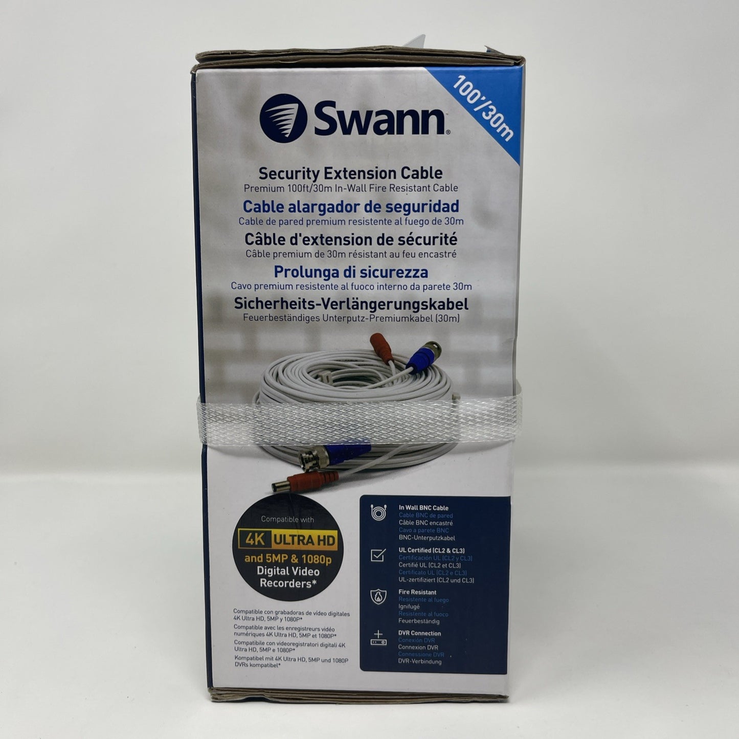 Swann BNC Coaxial Cable Extension UL Certified Fire Resistant 30m SWPRO-30ULCBL