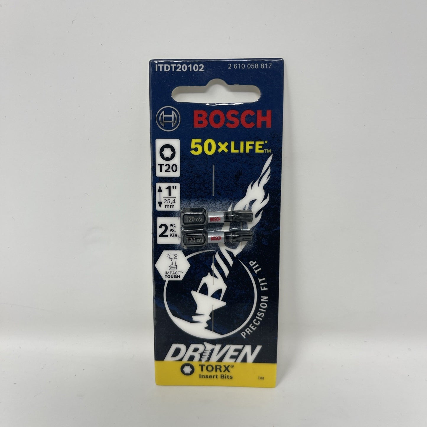 Bosch ITDT20102 2 pc. Driven 1 In. Impact Torx® #20 Insert Bits