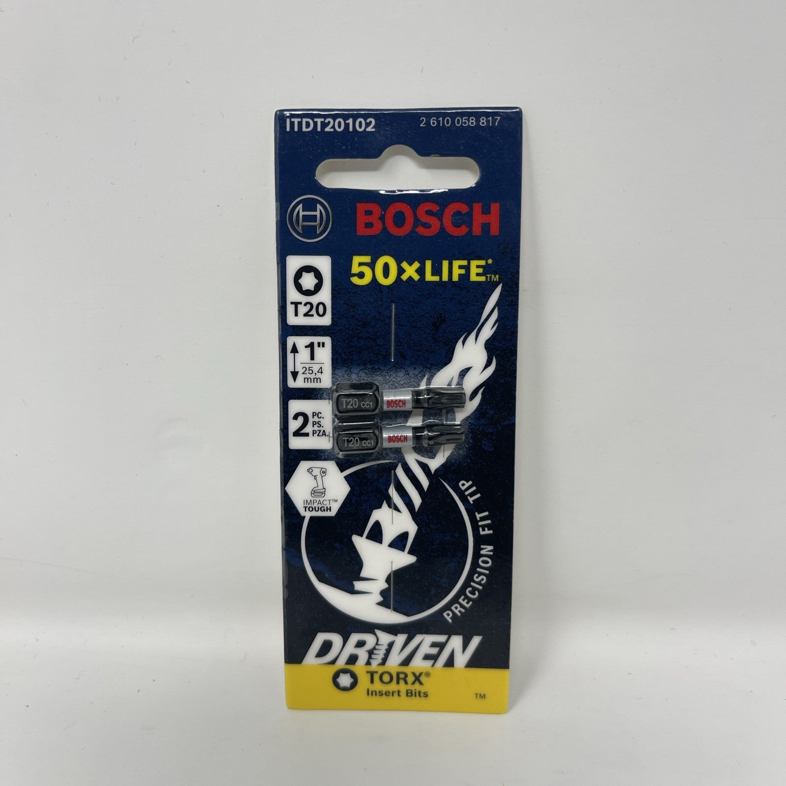 Bosch ITDT20102 2 pc. Driven 1 In. Impact Torx® #20 Insert Bits