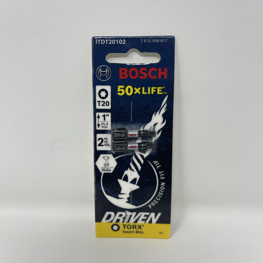Bosch ITDT20102 2 pc. Driven 1 In. Impact Torx® #20 Insert Bits