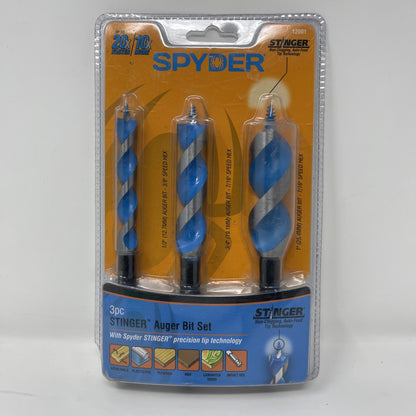 Spyder Stinger Auger Bit 3pc Kit 12001 1/2", 3/4", 1" RK18-1 T3