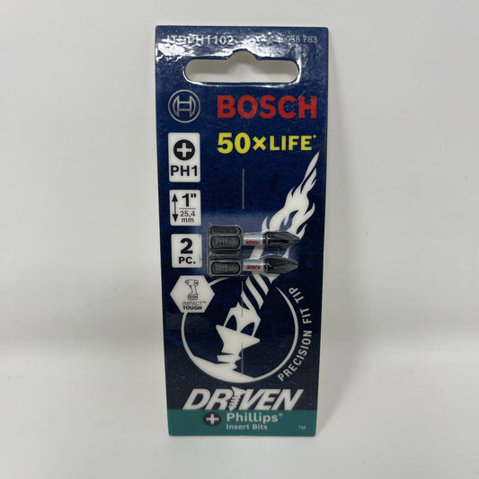 Bosch Impact Tough #1 Phillips Insert Bits ITPH1102 - Alloy Steel - 1 in Length