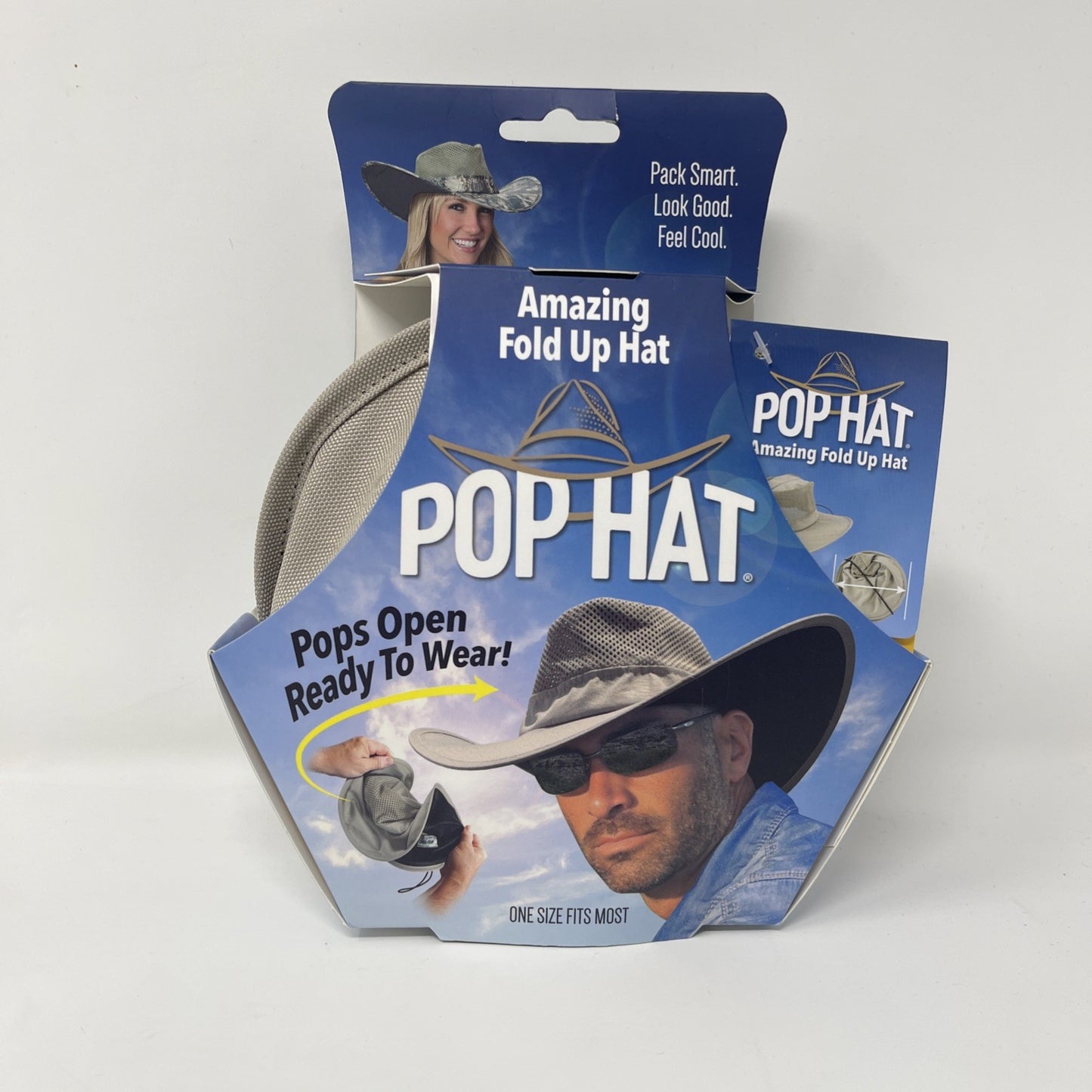 POP HAT - Pop Open Packable Sun Hat (Khaki)