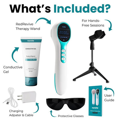 Norelie RedRevive Cold Laser Therapy Wand with Stand & Conductive Gel
