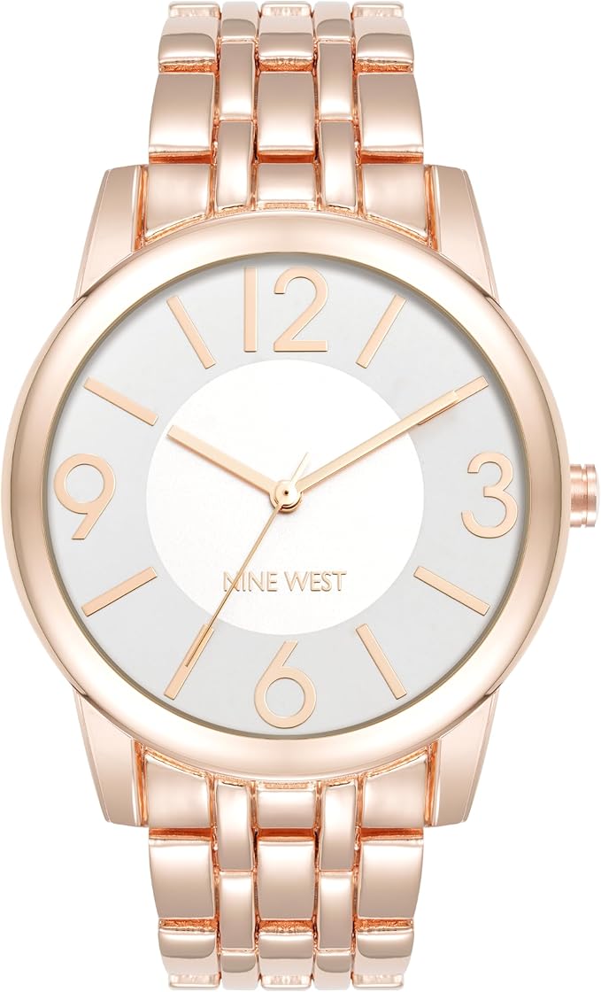 Nine West Women's Quartz Gold-Tone Alloy Link Bracelet Watch, 39mm