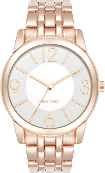 Nine West Women's Quartz Gold-Tone Alloy Link Bracelet Watch, 39mm
