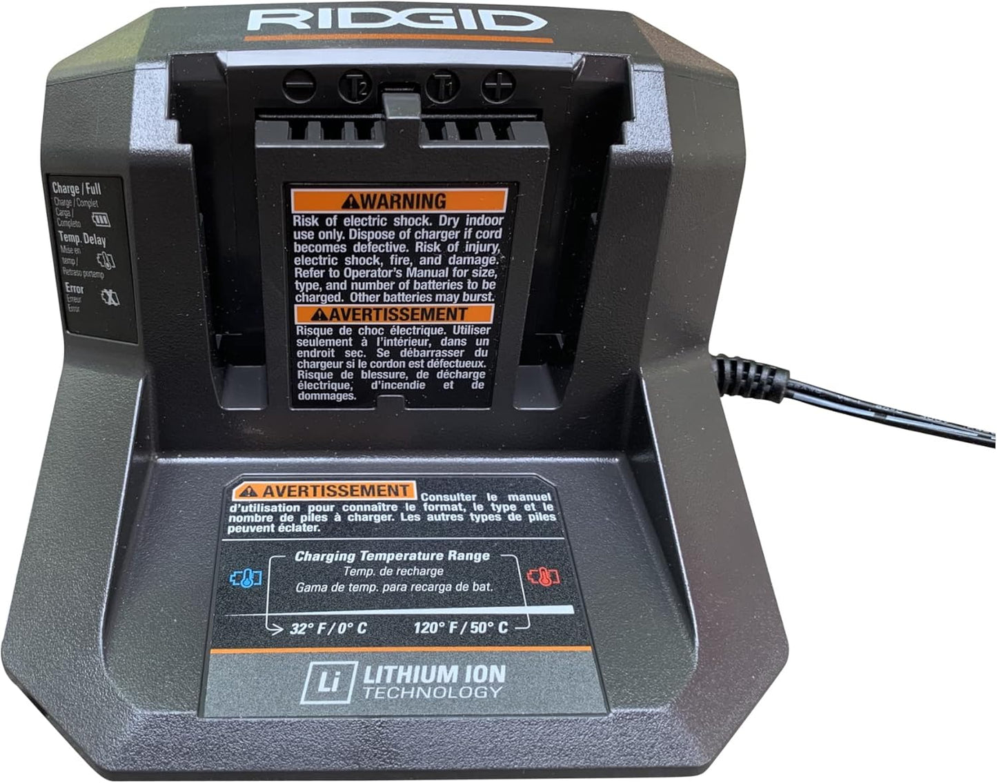RIDGID 18V Lithium-Ion Charger AC86093N