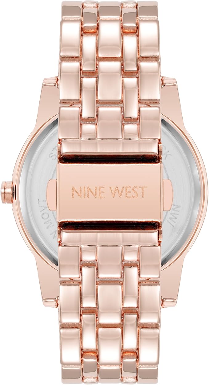Nine West Women's Quartz Gold-Tone Alloy Link Bracelet Watch, 39mm