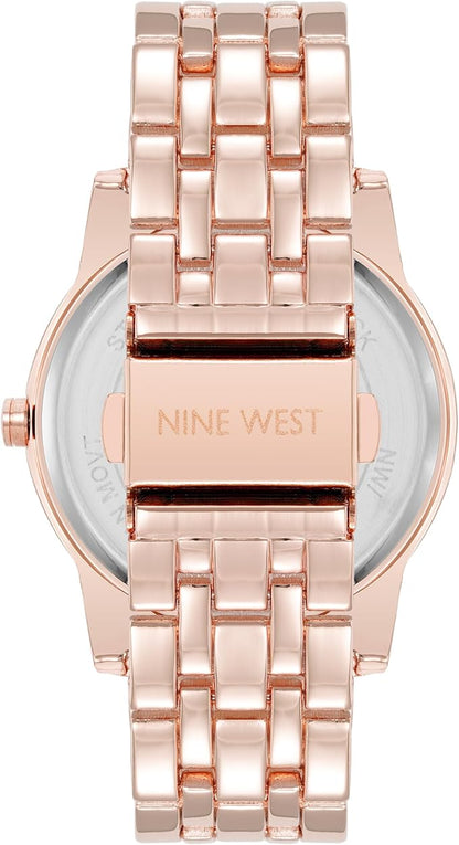 Nine West Women's Quartz Gold-Tone Alloy Link Bracelet Watch, 39mm