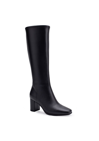 Aerosoles Womens Micah Tall B Black Faux Leather 7.5W