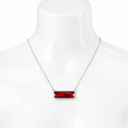 Giani Bernini Crystal Rectangle Solitaire 18" Pendant Necklace in Sterling Silver