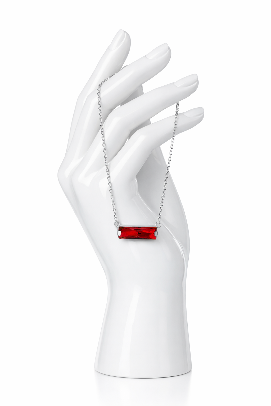 Giani Bernini Crystal Rectangle Solitaire 18" Pendant Necklace in Sterling Silver