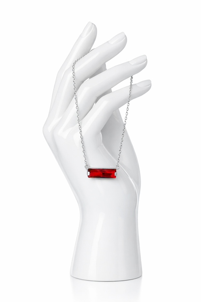 Giani Bernini Crystal Rectangle Solitaire 18" Pendant Necklace in Sterling Silver