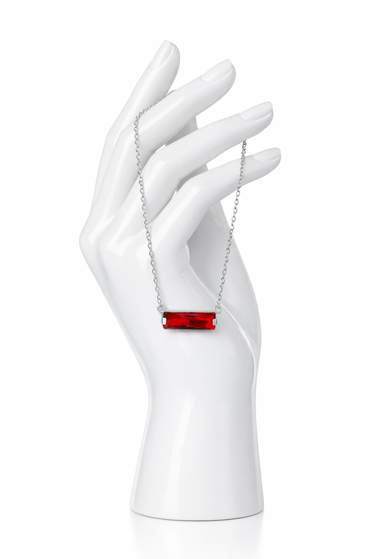 Giani Bernini Crystal Rectangle Solitaire 18" Pendant Necklace in Sterling Silver