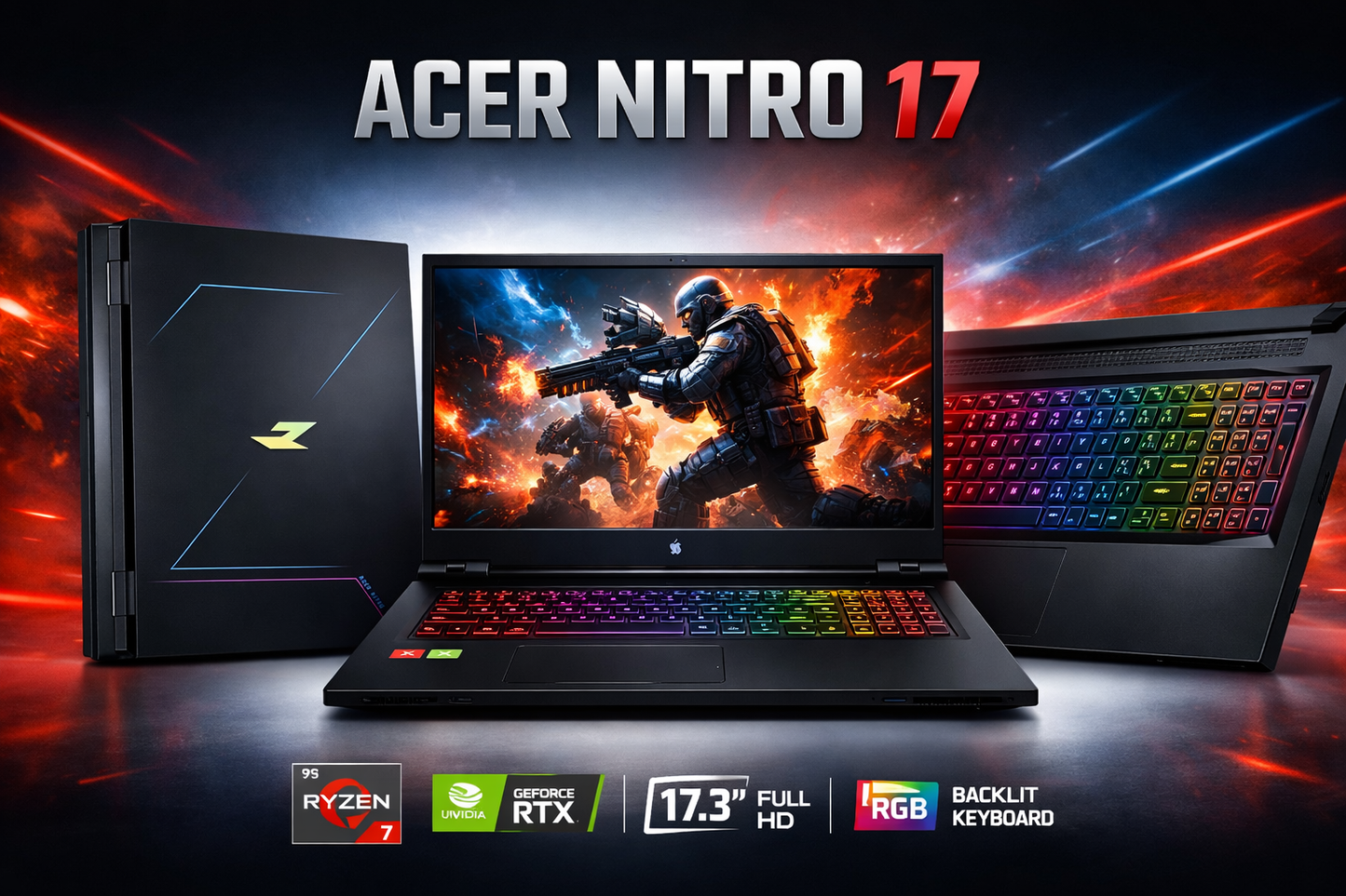 Acer Nitro 17 AN17‑41 Gaming Laptop