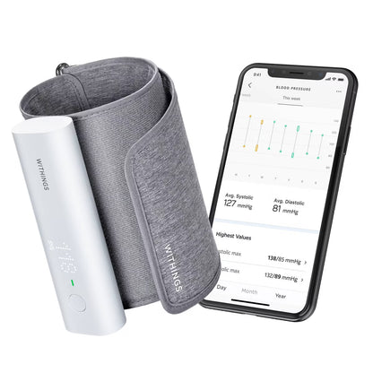 Withings - BPM Connect - Wi-Fi Smart Blood Pressure Monitor - White/Gray