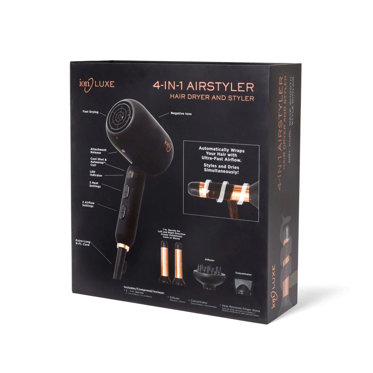 ion Luxe 4‑in‑1 Airstyler – Autowrap™ Ionic Styling System