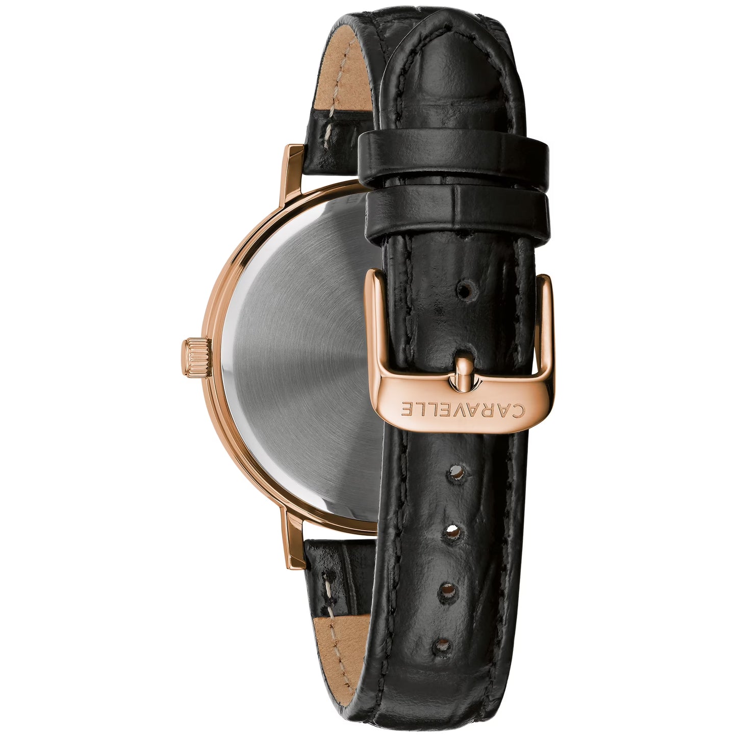 Caravelle by Bulova Women's Rose-Tone Stainless Steel Leather Strap Watch - 44L260