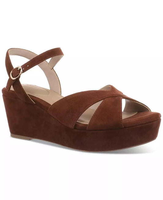 Giani Bernini Jayleen platform wedge sandals in brown suede