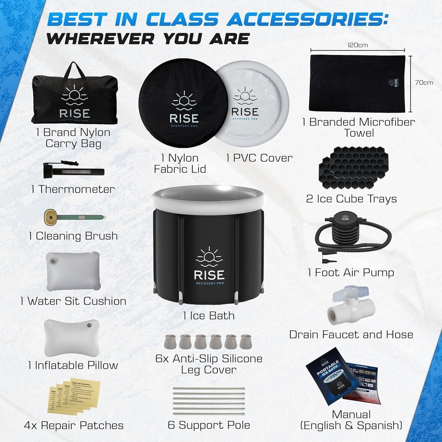 Rise Recovery Pro Freestanding Portable Ice Tub