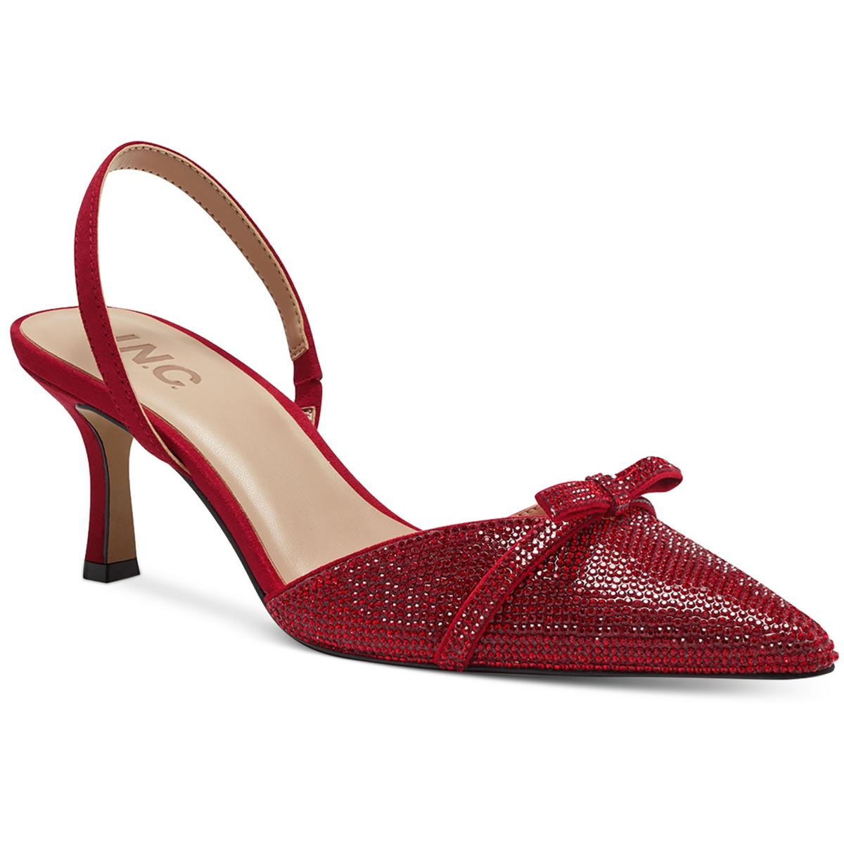 INC Gelsey slingback kitten heel in red crystal