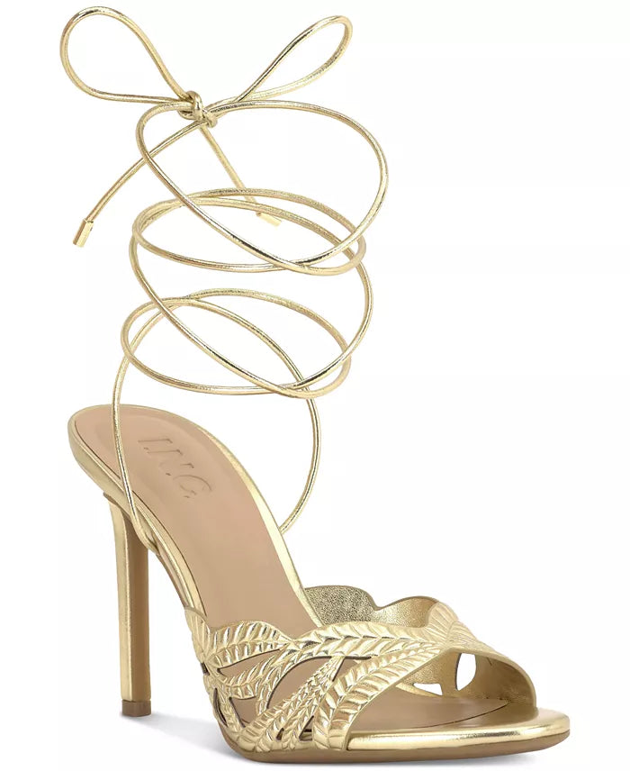 I.N.C. International Concepts Hassana strappy lace-up dress sandal in light gold