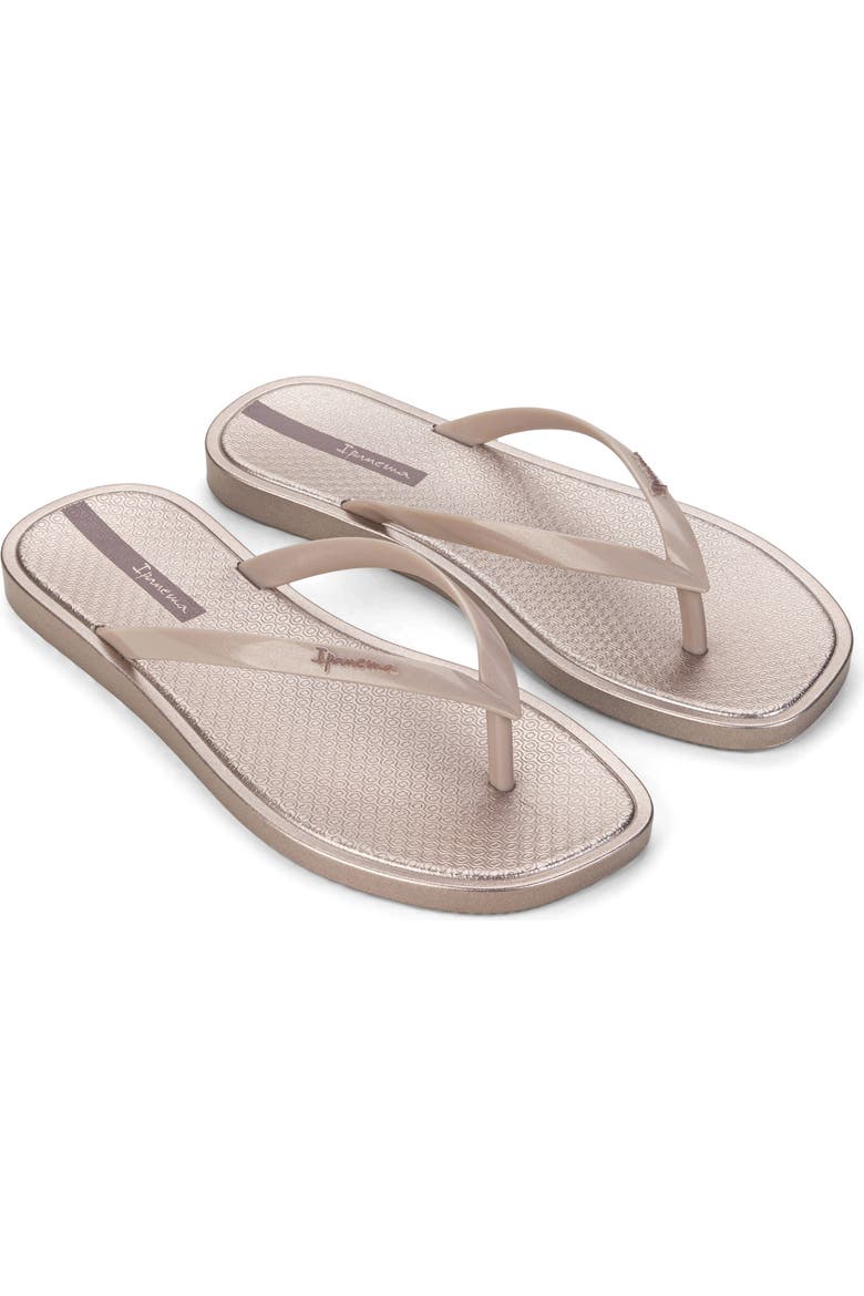 Ipanema Solar Color flip-flops in beige metallic