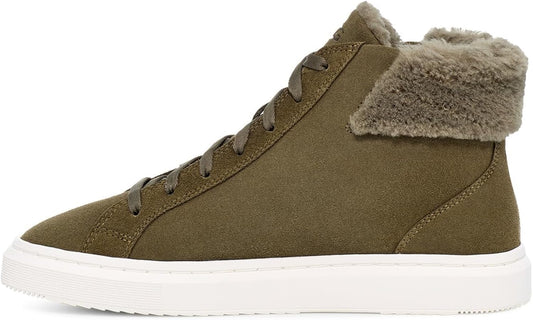 JBU Freeze faux-fur high-top sneaker in olive
