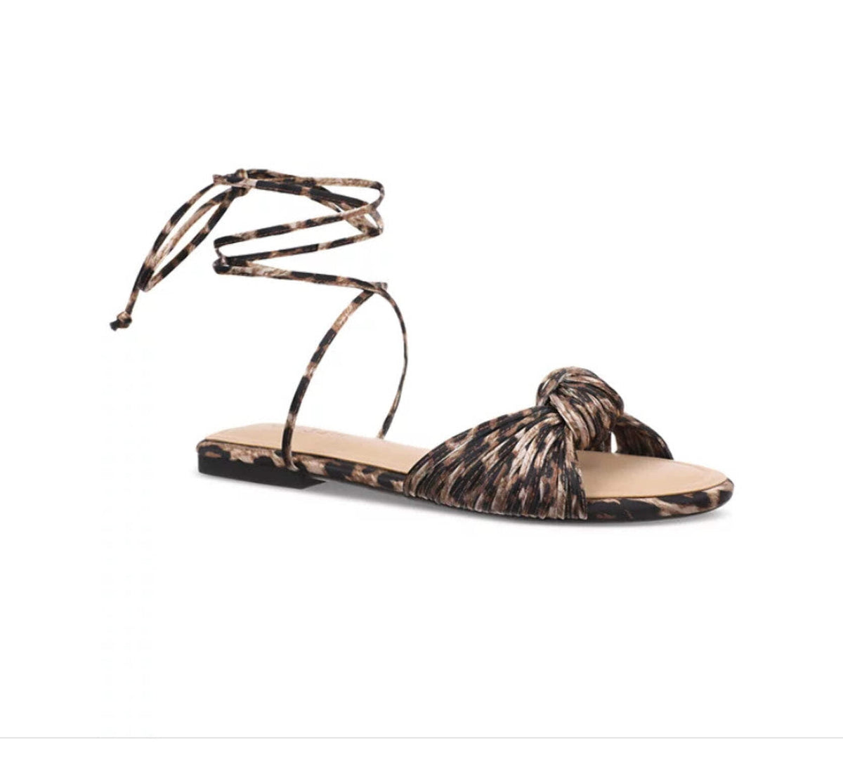 On 34th Jenniee women's knot flat sandal in Leopard