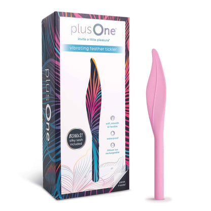 plusOne - Vibrating Feather Tickler - Pink