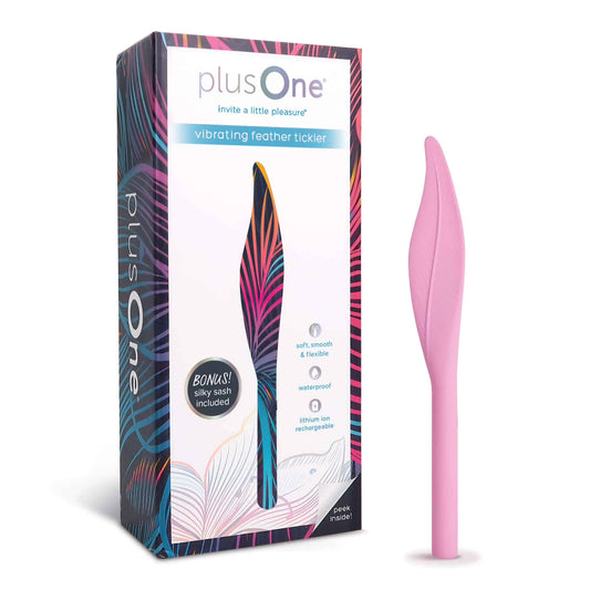 plusOne - Vibrating Feather Tickler - Pink