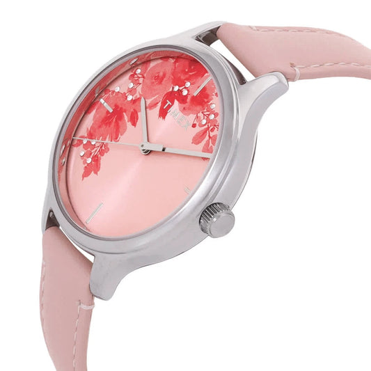 Timex Crystal Bloom Watch with Leather Strap - Pink TW2R66600JT